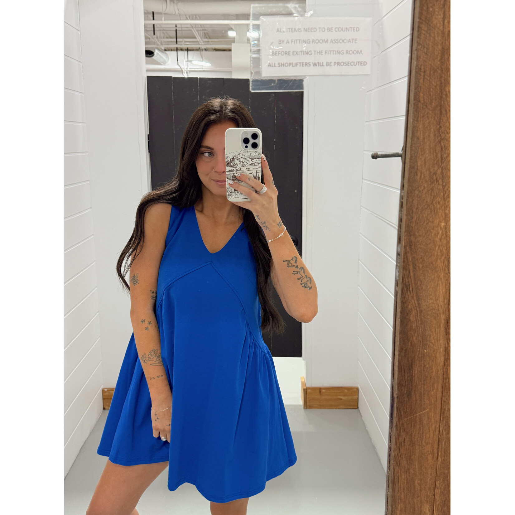 Sleeveless V-Neck Mini Dress