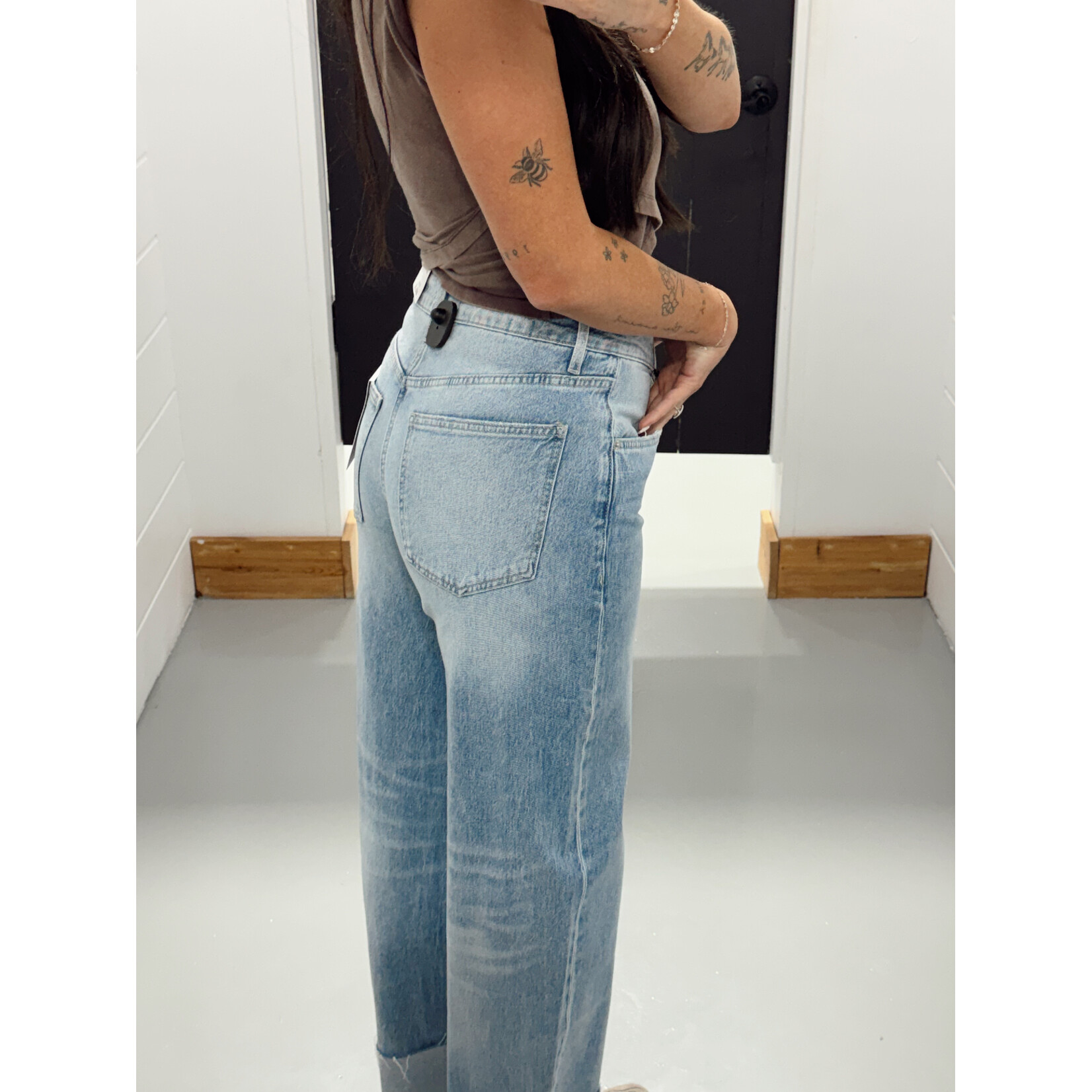 Mica Denim Cuffed Barrel Leg