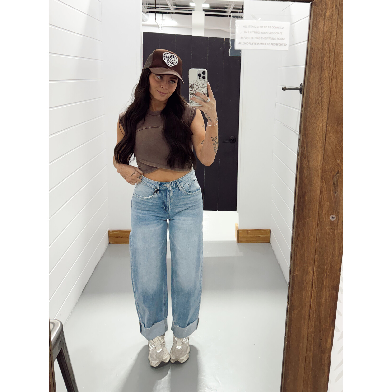 Mica Denim Cuffed Barrel Leg