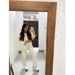 Mid Rise Straight Polka Dot Pants