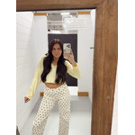 Drop Shoulder V Neck Cropped Sweater