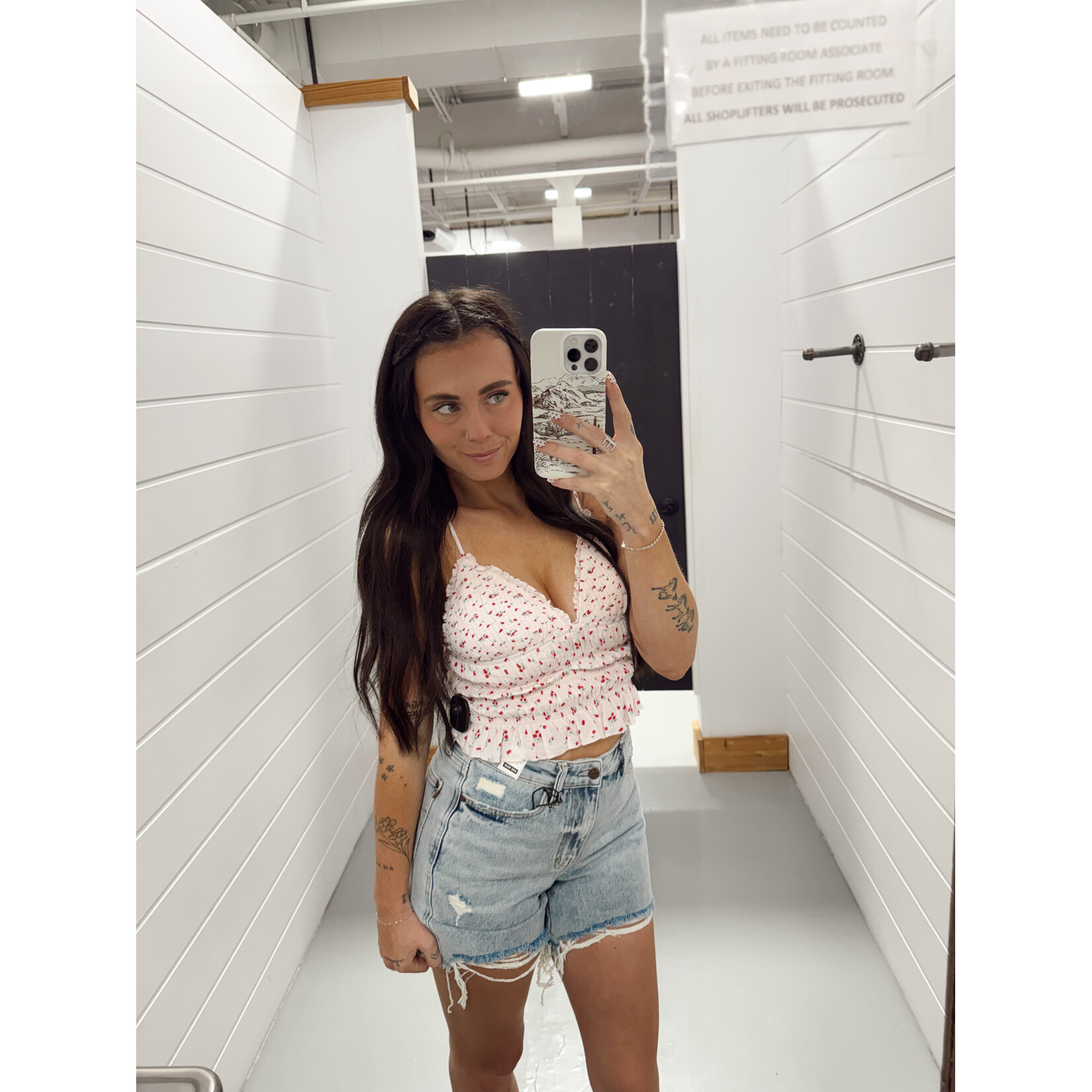 Cherry Print Sweetheart Crop