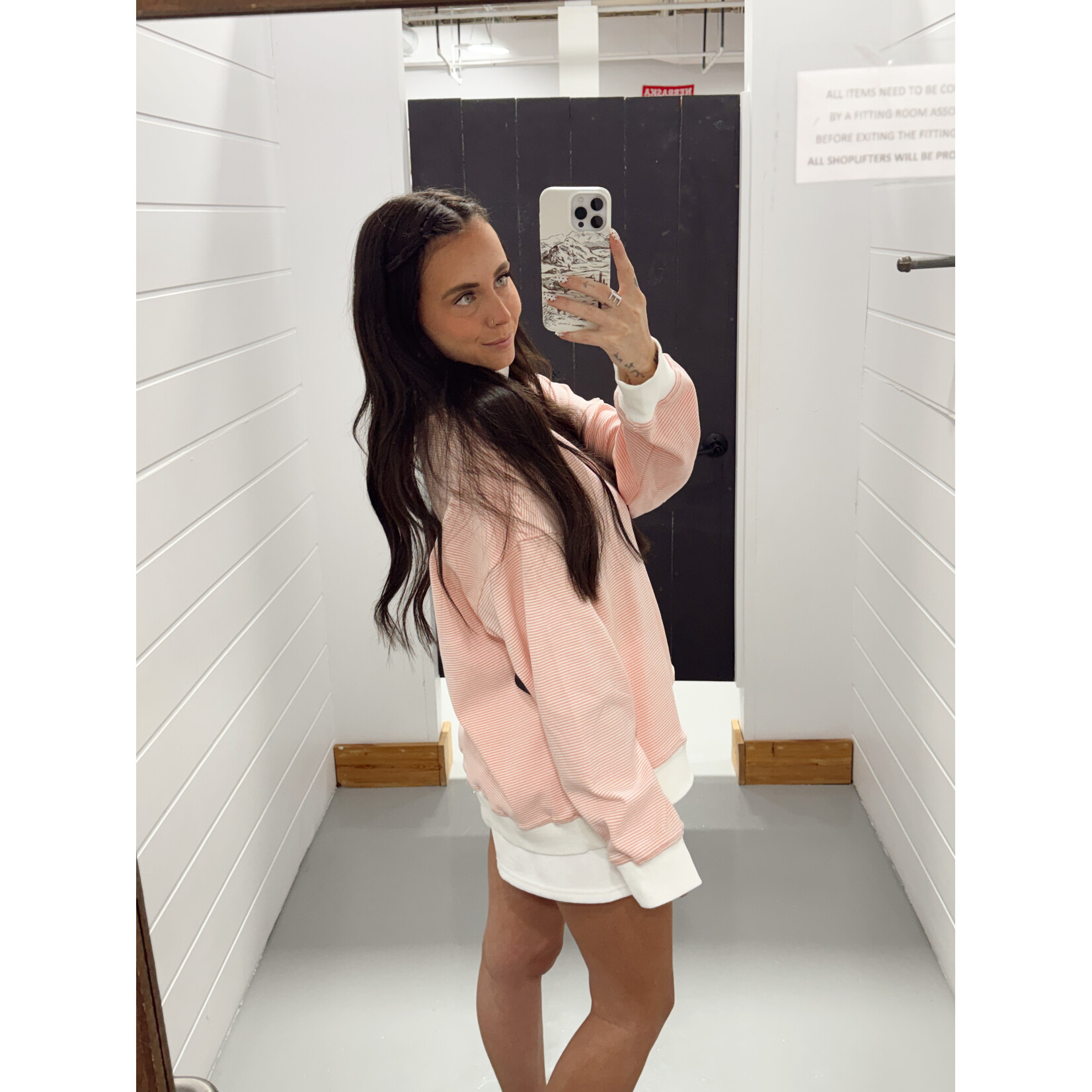 Mock Neck Stripe Top