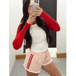 Low Waist Lace Trim Track Shorts