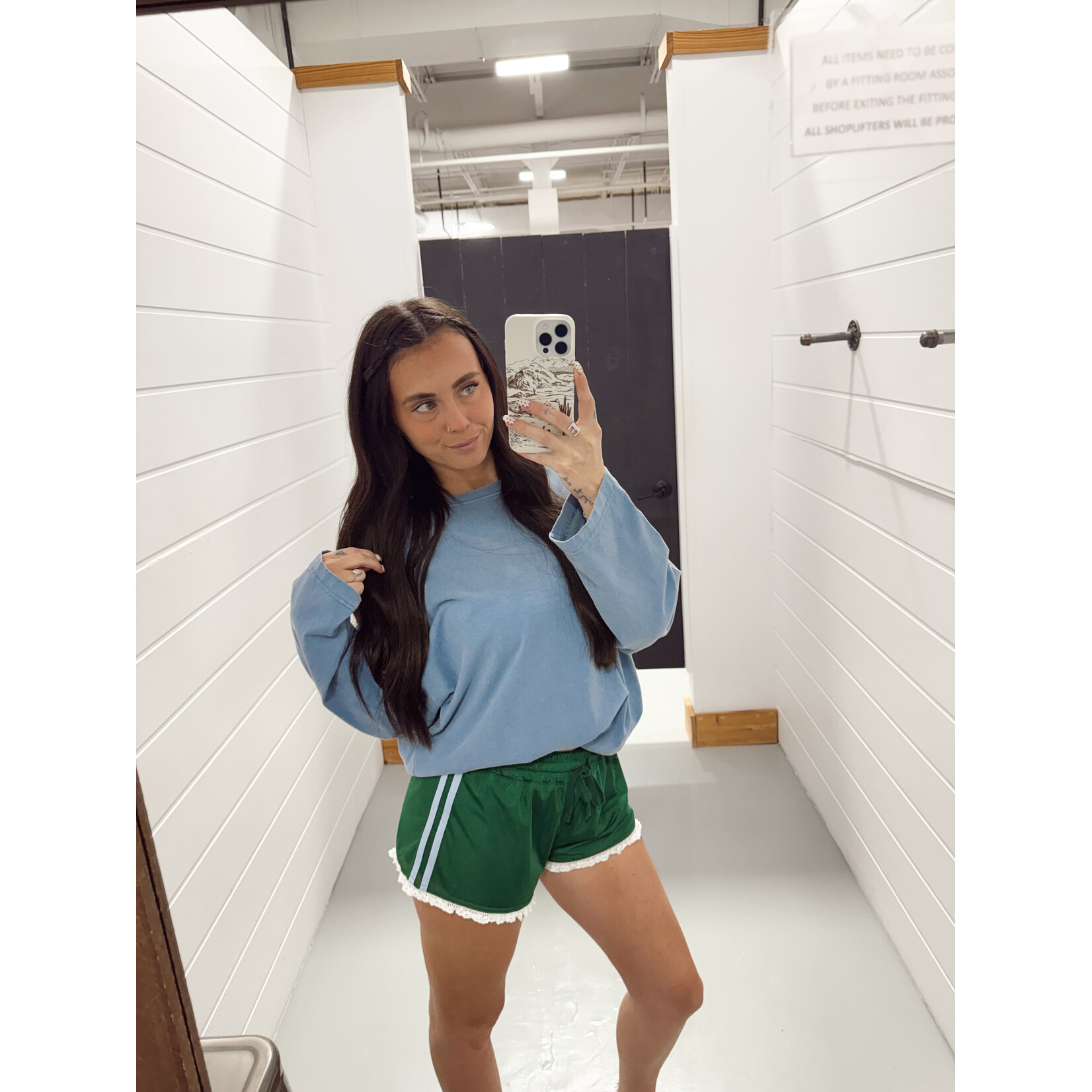 Low Waist Lace Trim Track Shorts