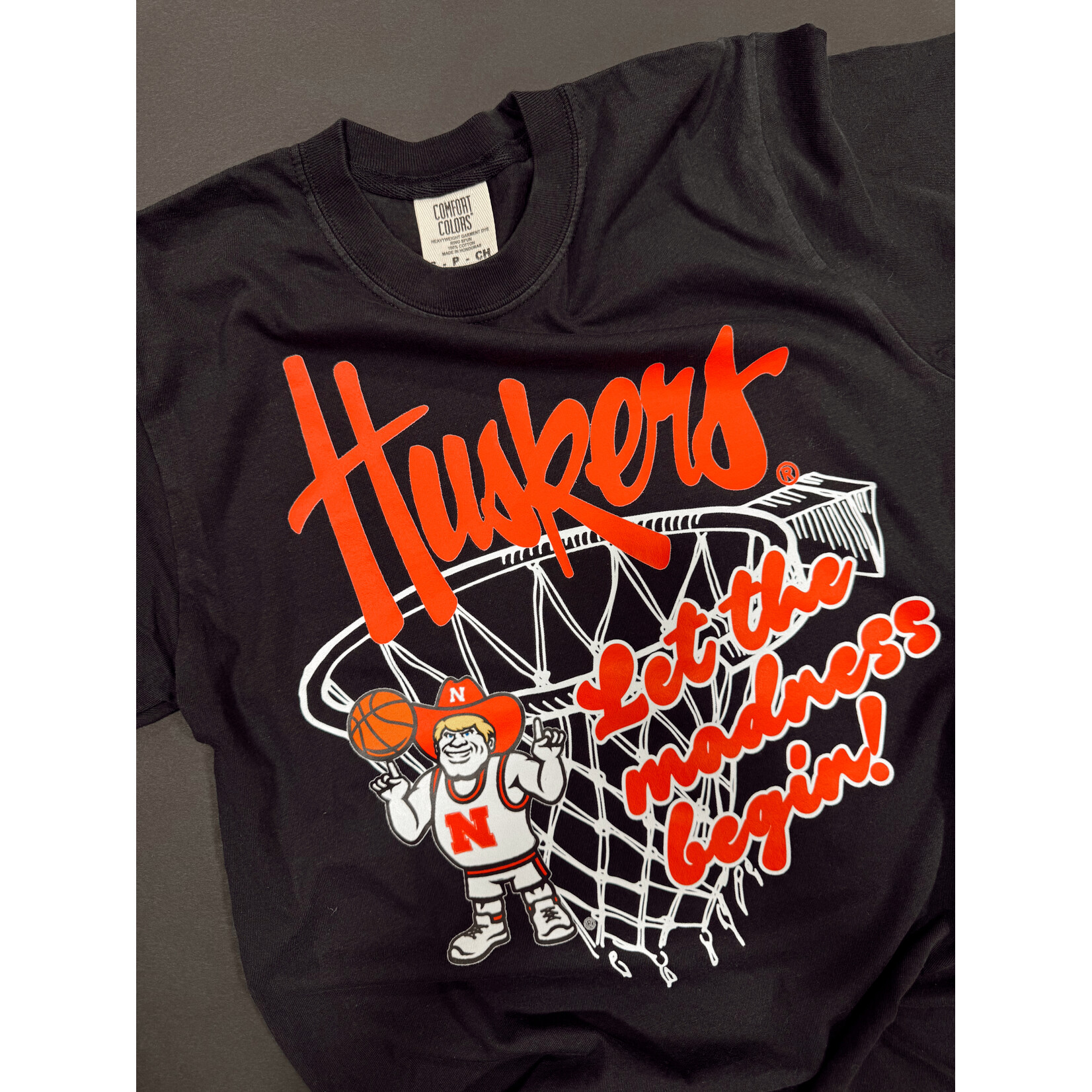 comfort colors Let The Madness Begin Basketball Tee