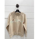 Nebraska Spring Neutral Patchwork Stitch Mockneck