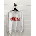 Nebraska Floral Stitch Mockneck Sweatshirt