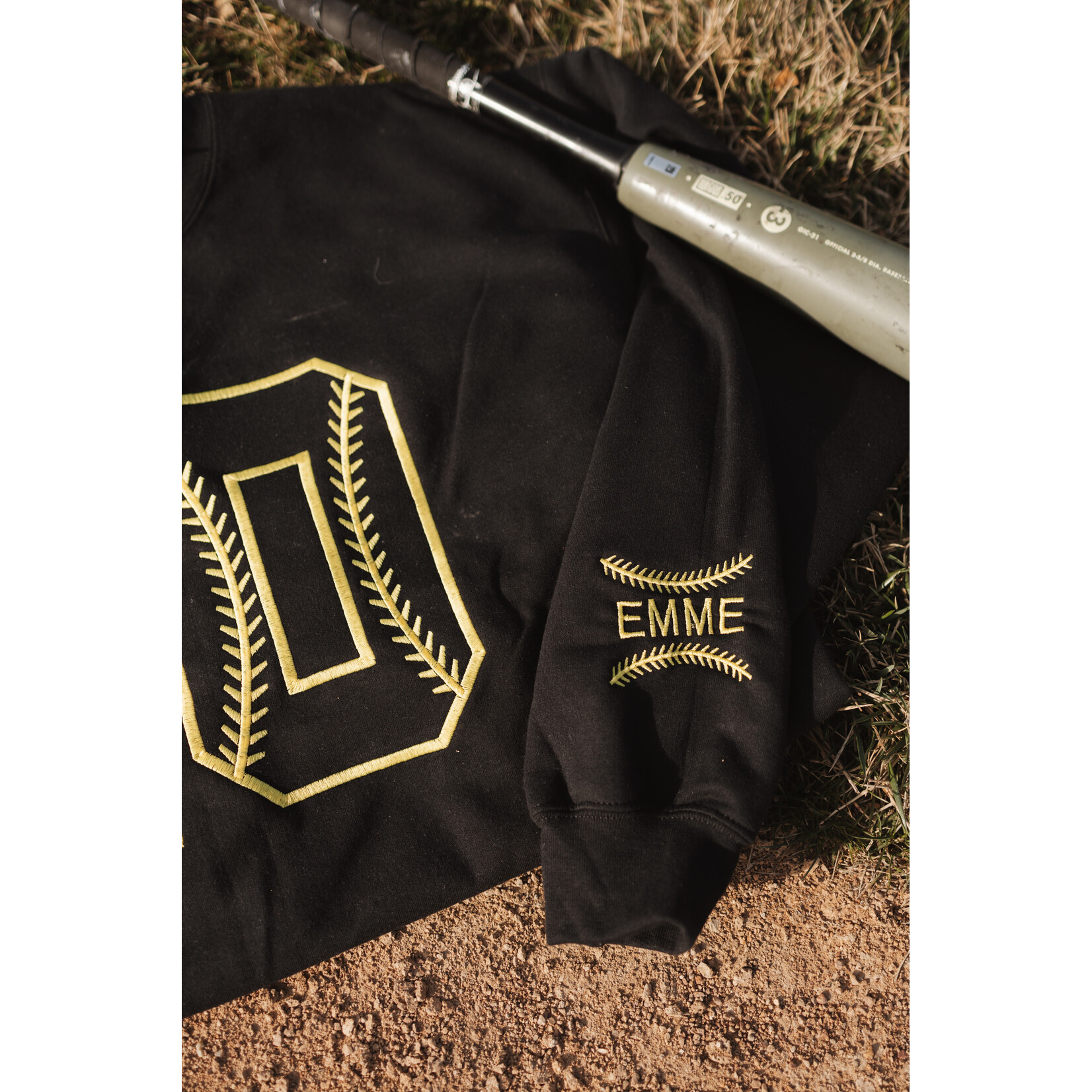 Gildan Custom Number Baseball/Softball Emb. Crew