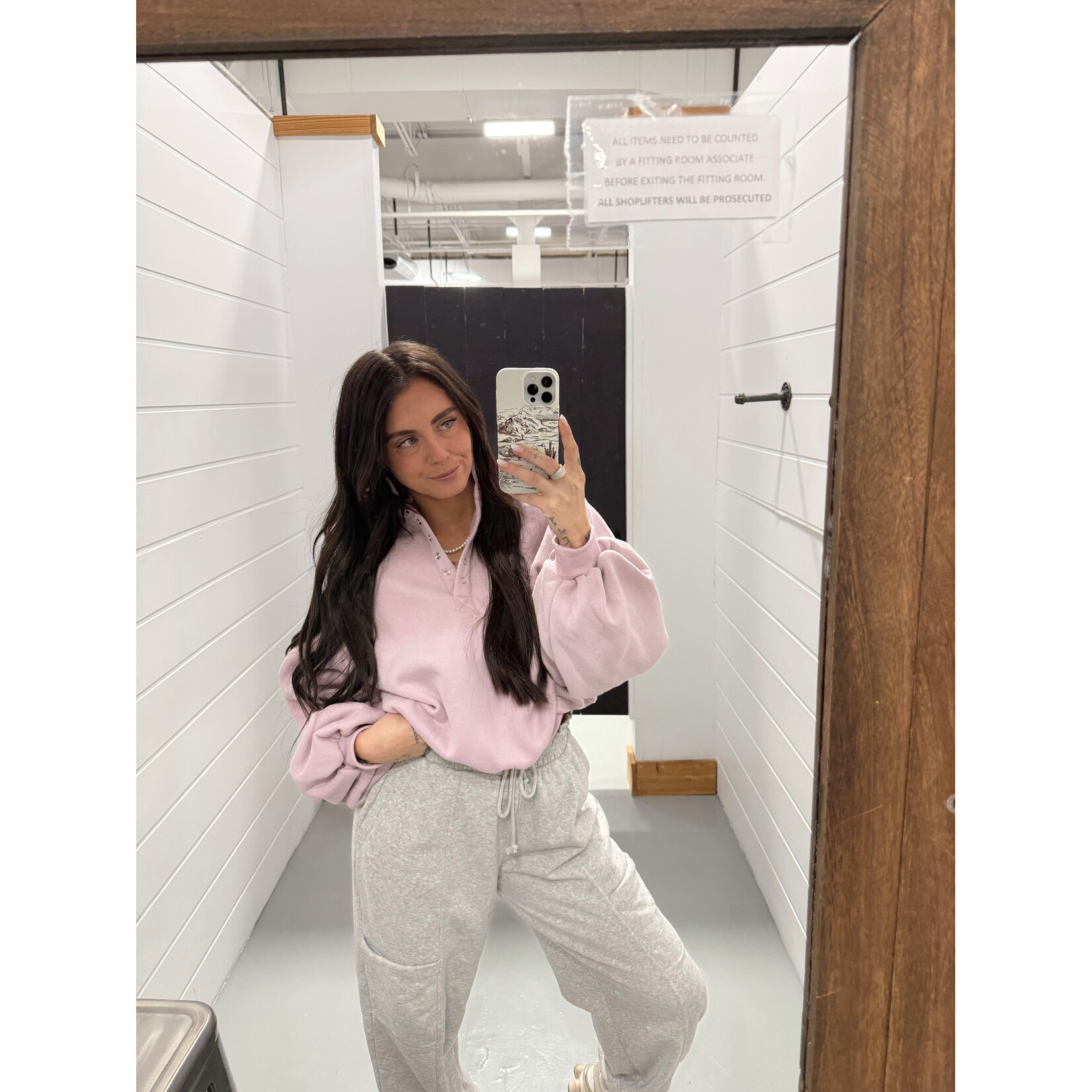 Snap Button Collared Sweater