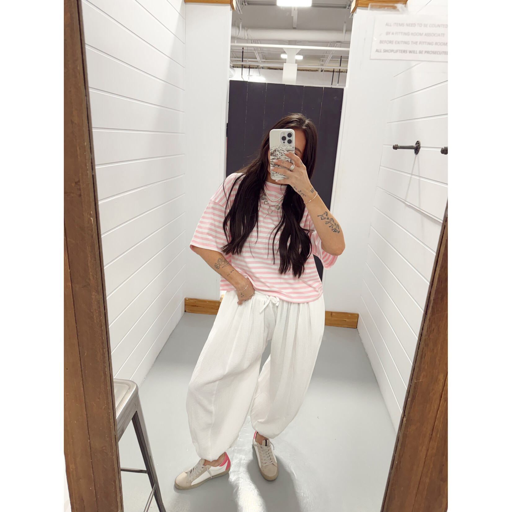 Elastic Waist Gauze Balloon Jogger