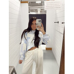 Mock Neck Patchwork Sweatshirt