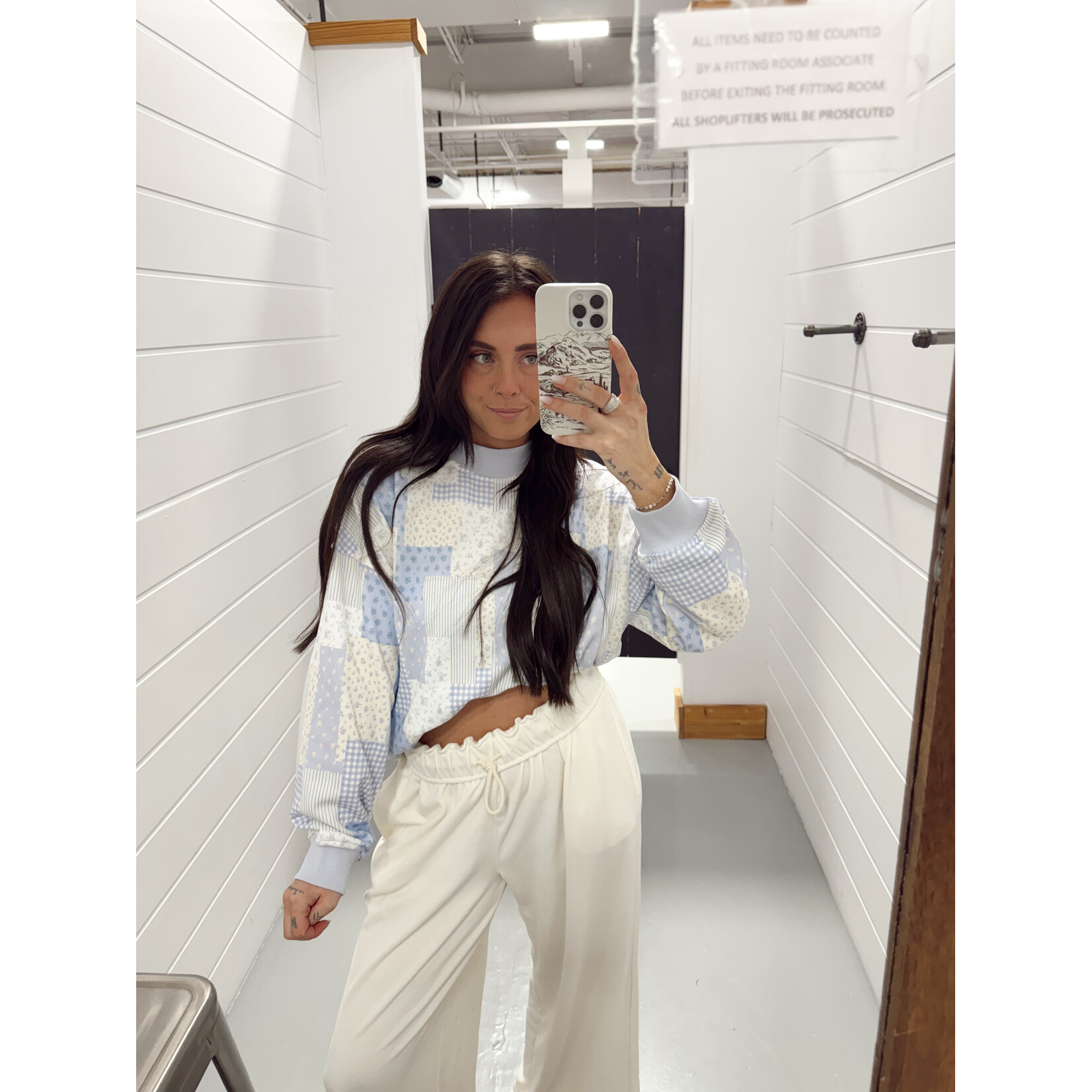 Fold Over Waist Wide Leg Sweats