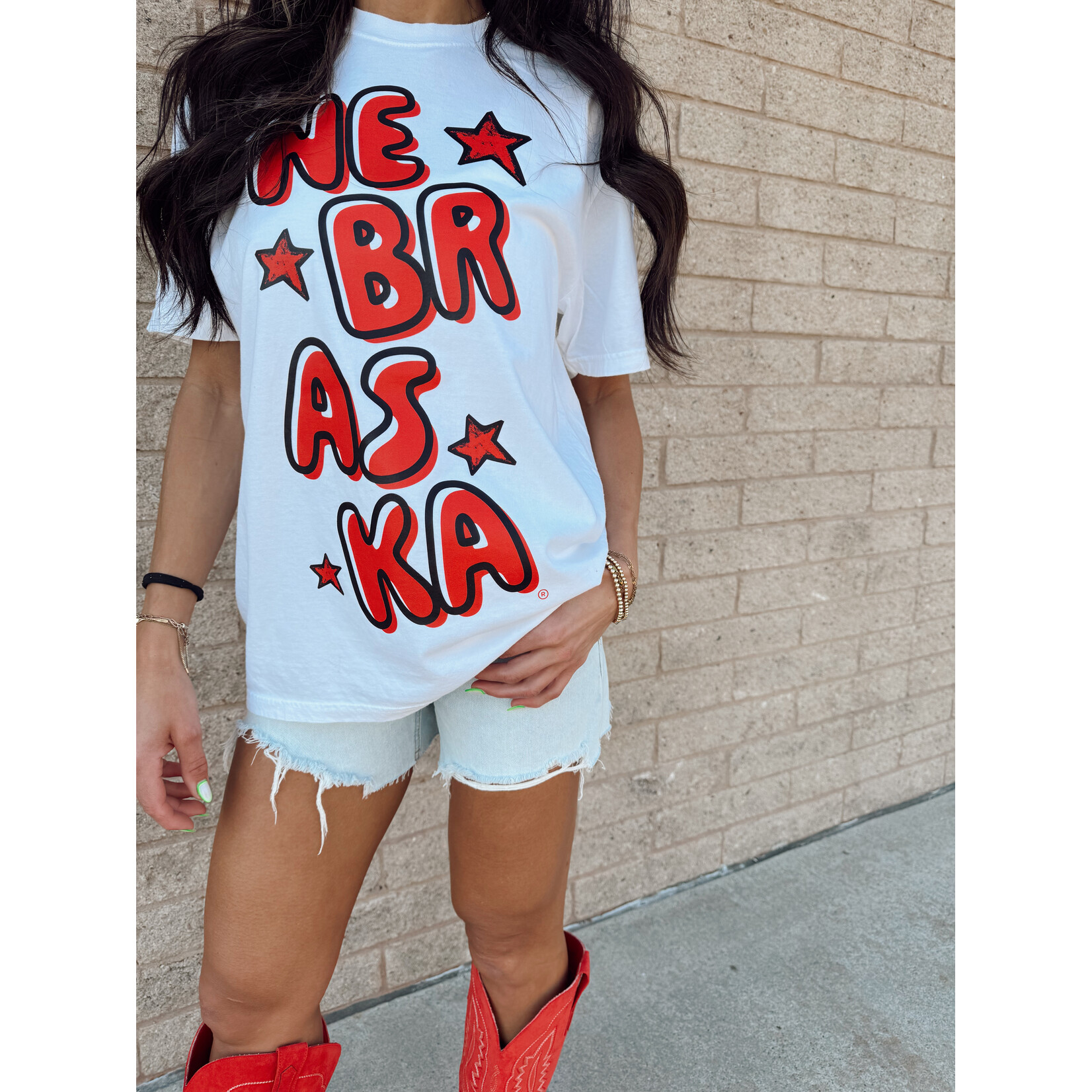 comfort colors Nebraska Bubble Star Tee