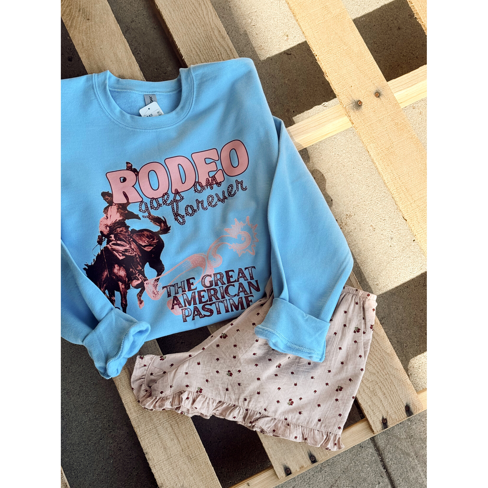 Gildan Rodeo Goes On Forever Crew