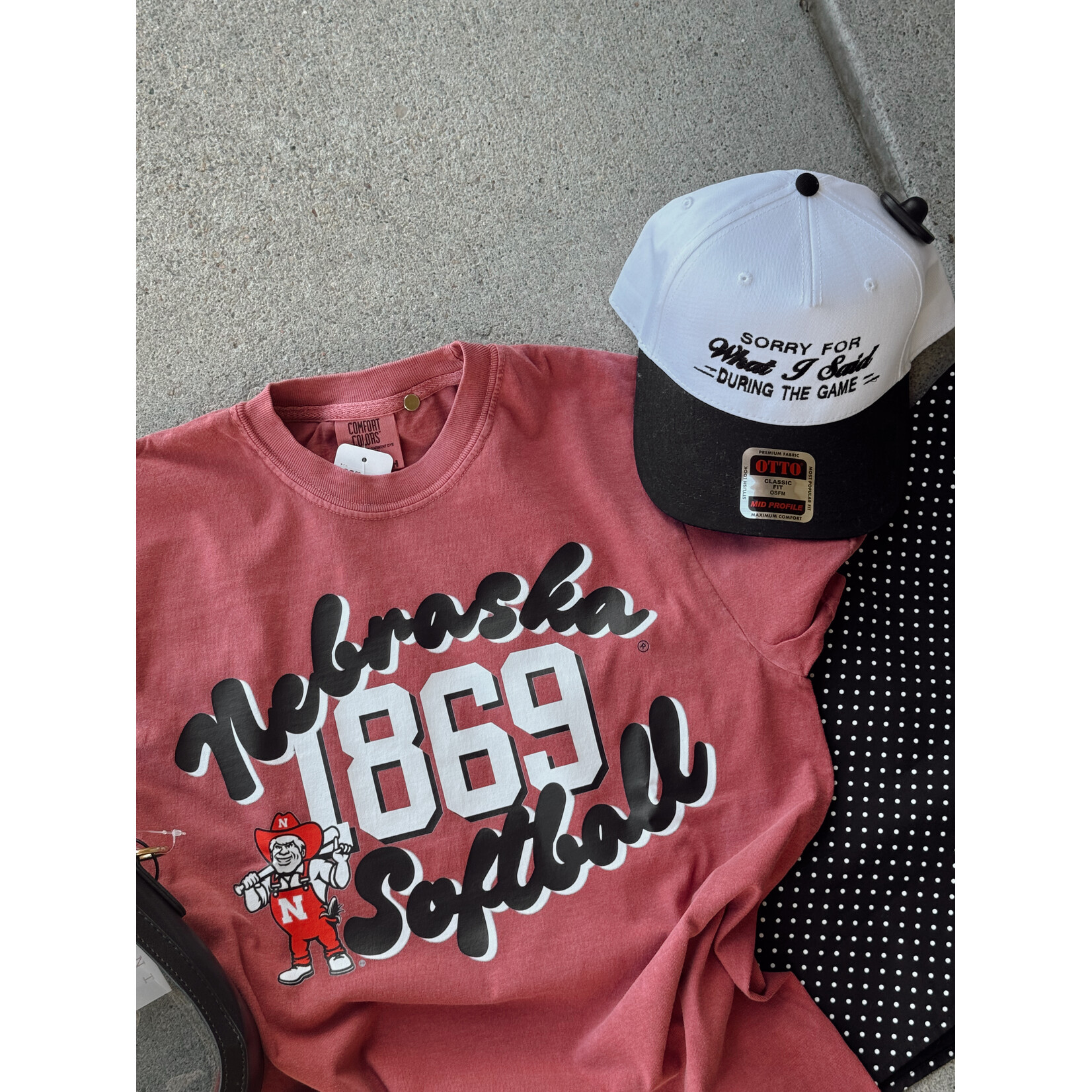 comfort colors Nebraska 1869 Softball Tee