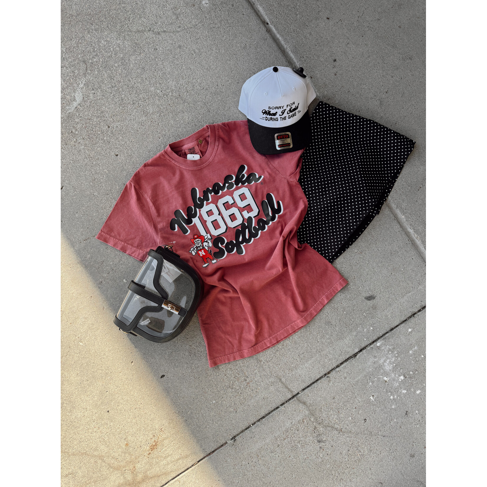 comfort colors Nebraska 1869 Softball Tee