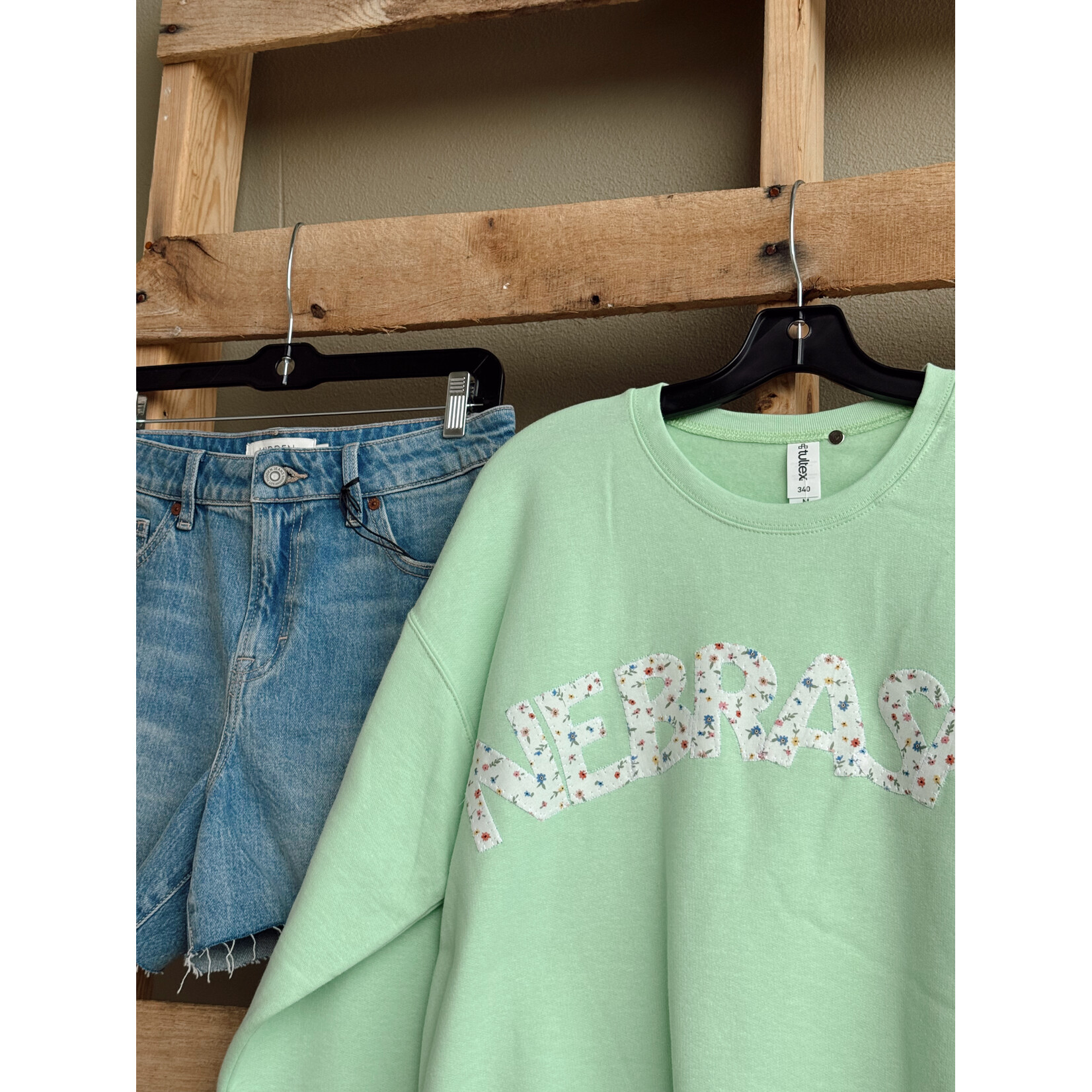 Tultex Nebraska Floral Patchwork Crew