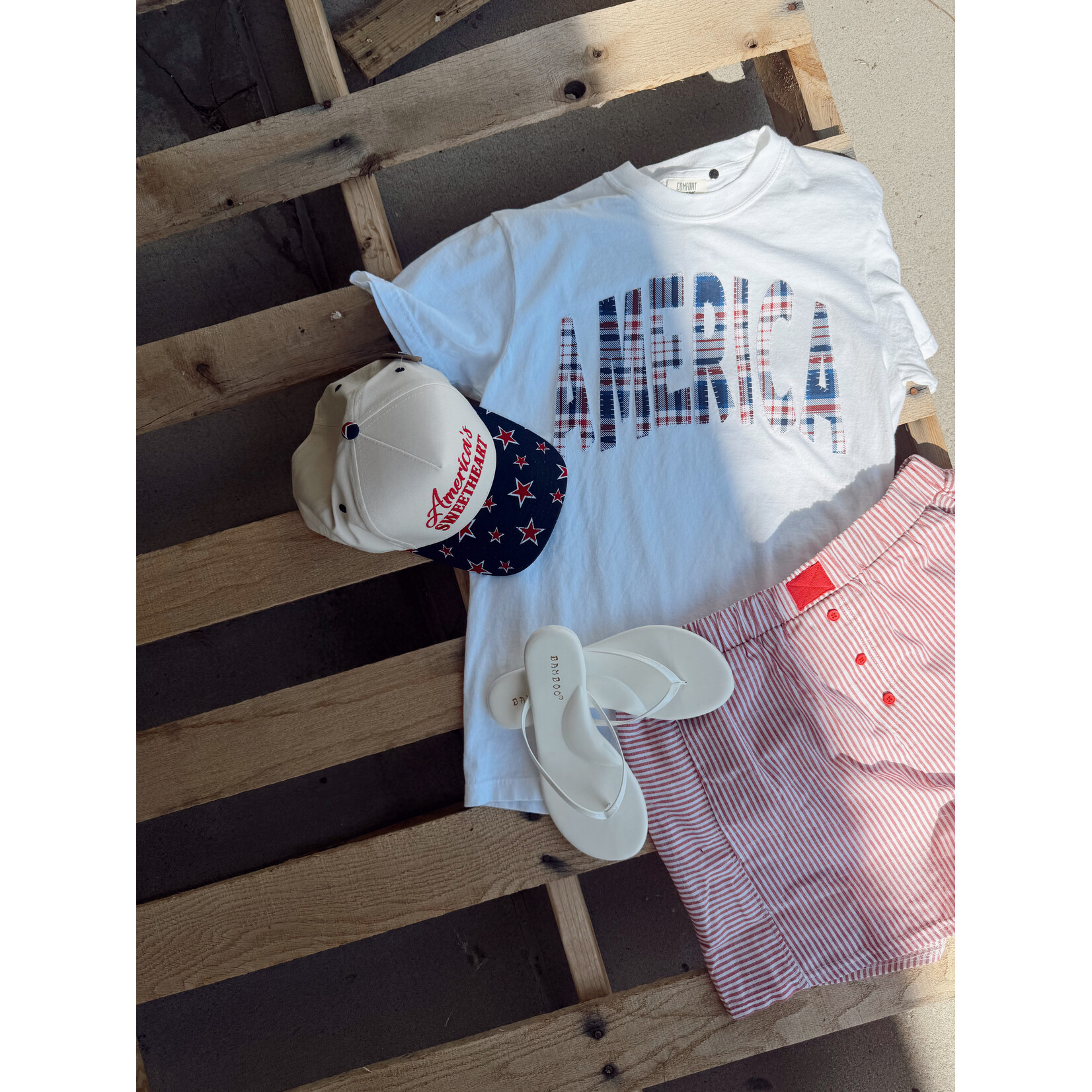 comfort colors America Plaid Patchwork Tee