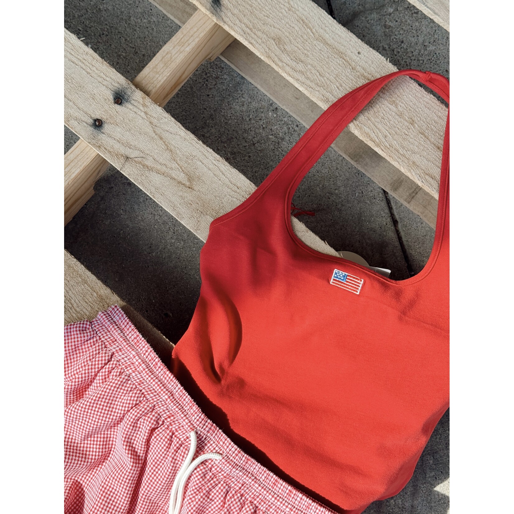 American Flag Halter Neck Tank