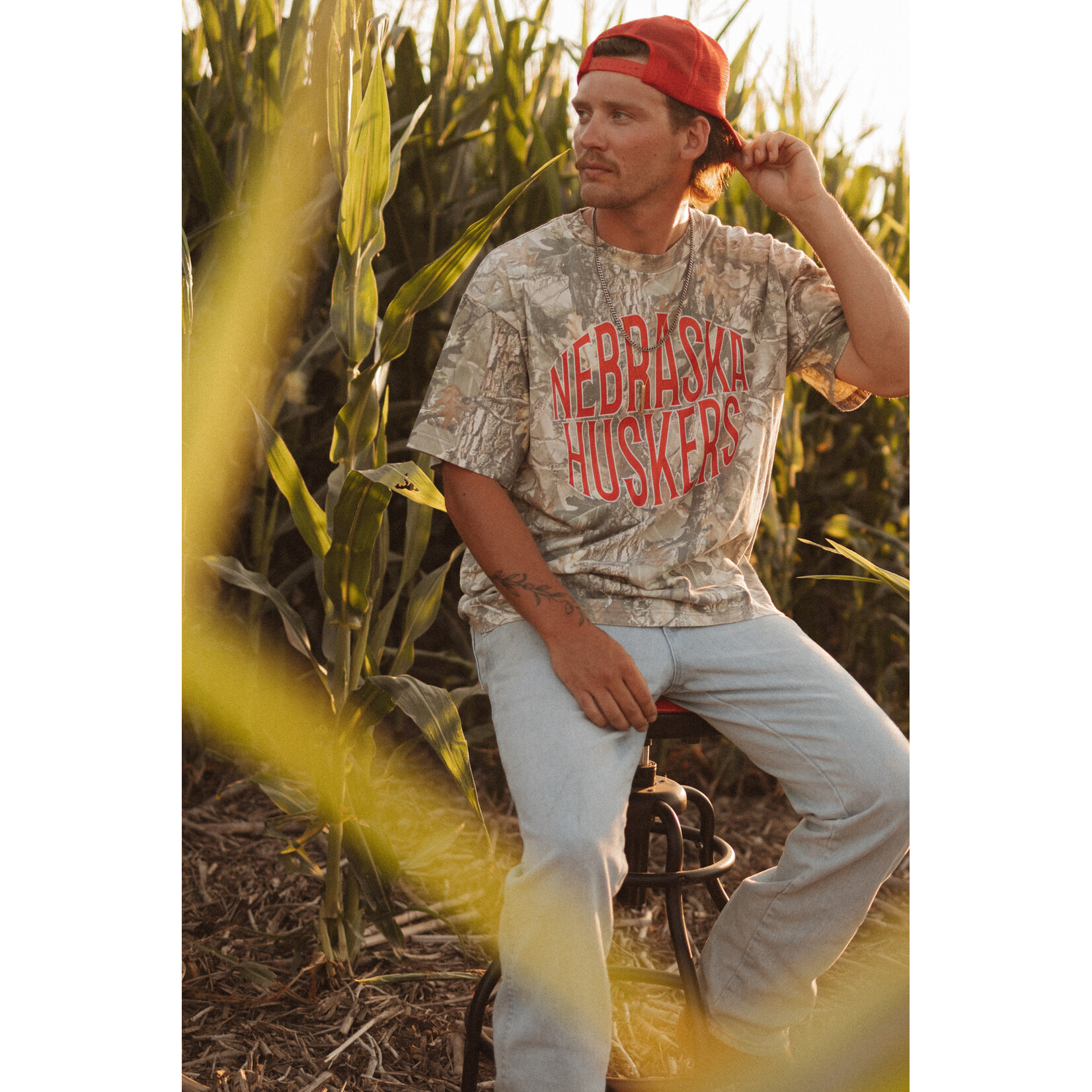 Cotton Collective Nebraska Huskers Bulge Tee