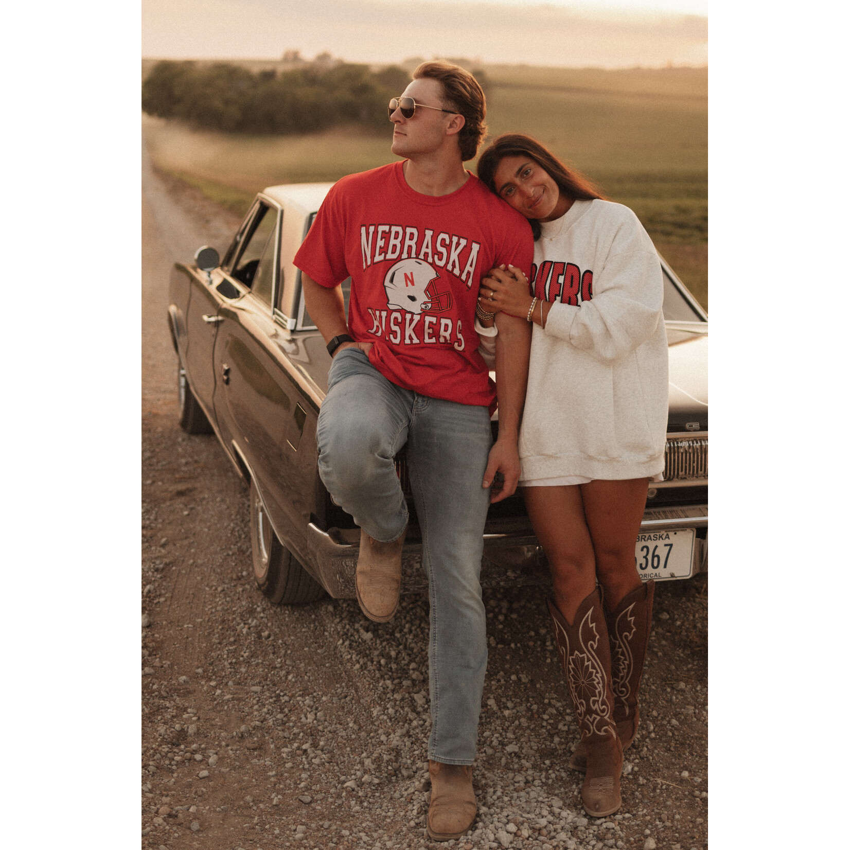 comfort colors Nebraska Helmet Huskers Tee