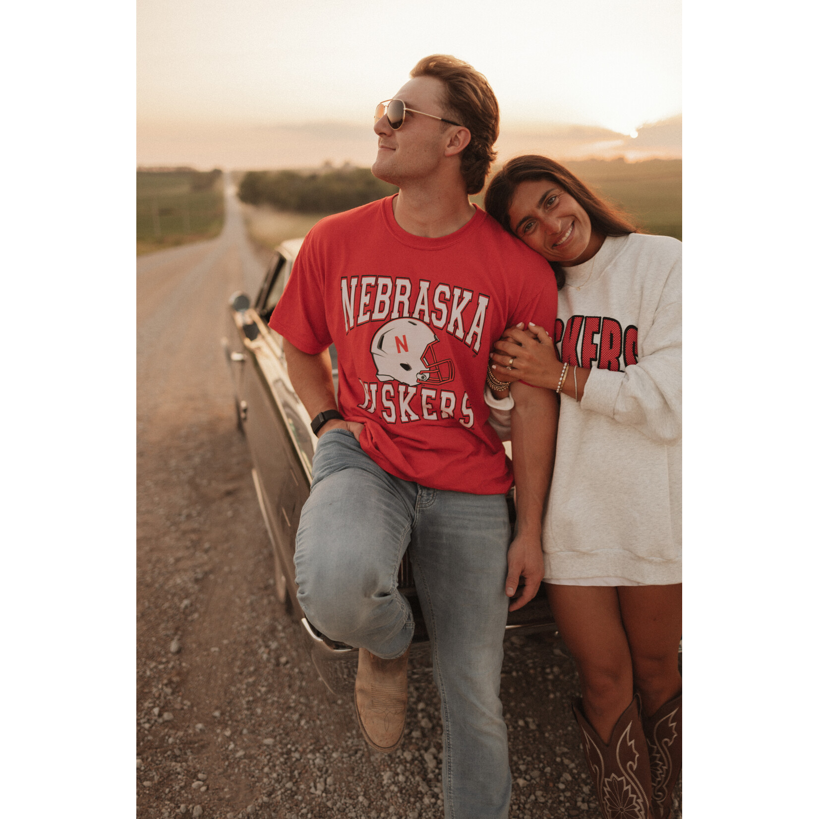 comfort colors Nebraska Helmet Huskers Tee