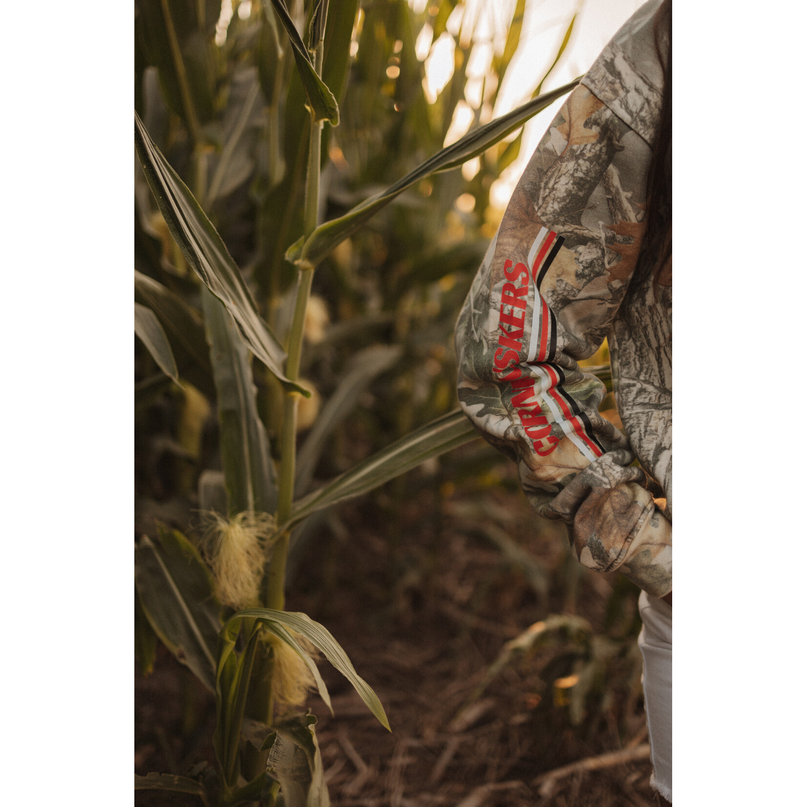 Cotton Collective Nebraska Icons Camo Crew