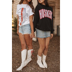 Huskers Polka Dot Sewn Mockneck Red/White