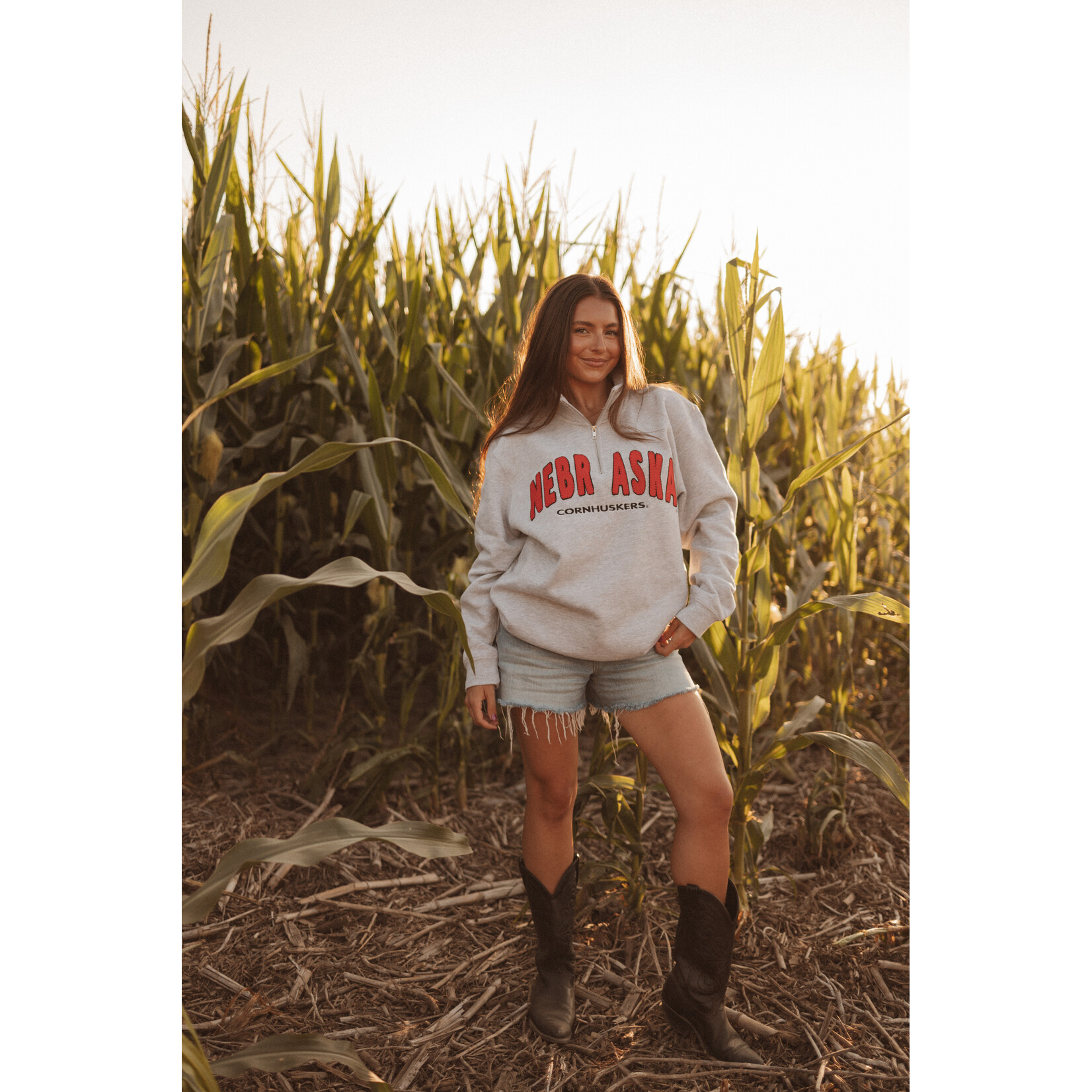 Independent Trading Co Nebraska Cornhuskers Sewn/Emb. Quarter Zip