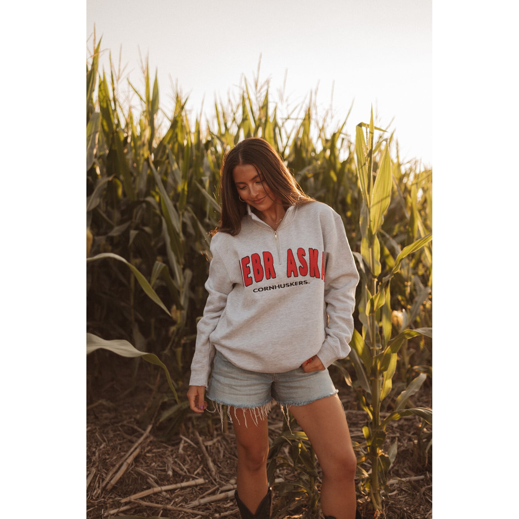 Independent Trading Co Nebraska Cornhuskers Sewn/Emb. Quarter Zip