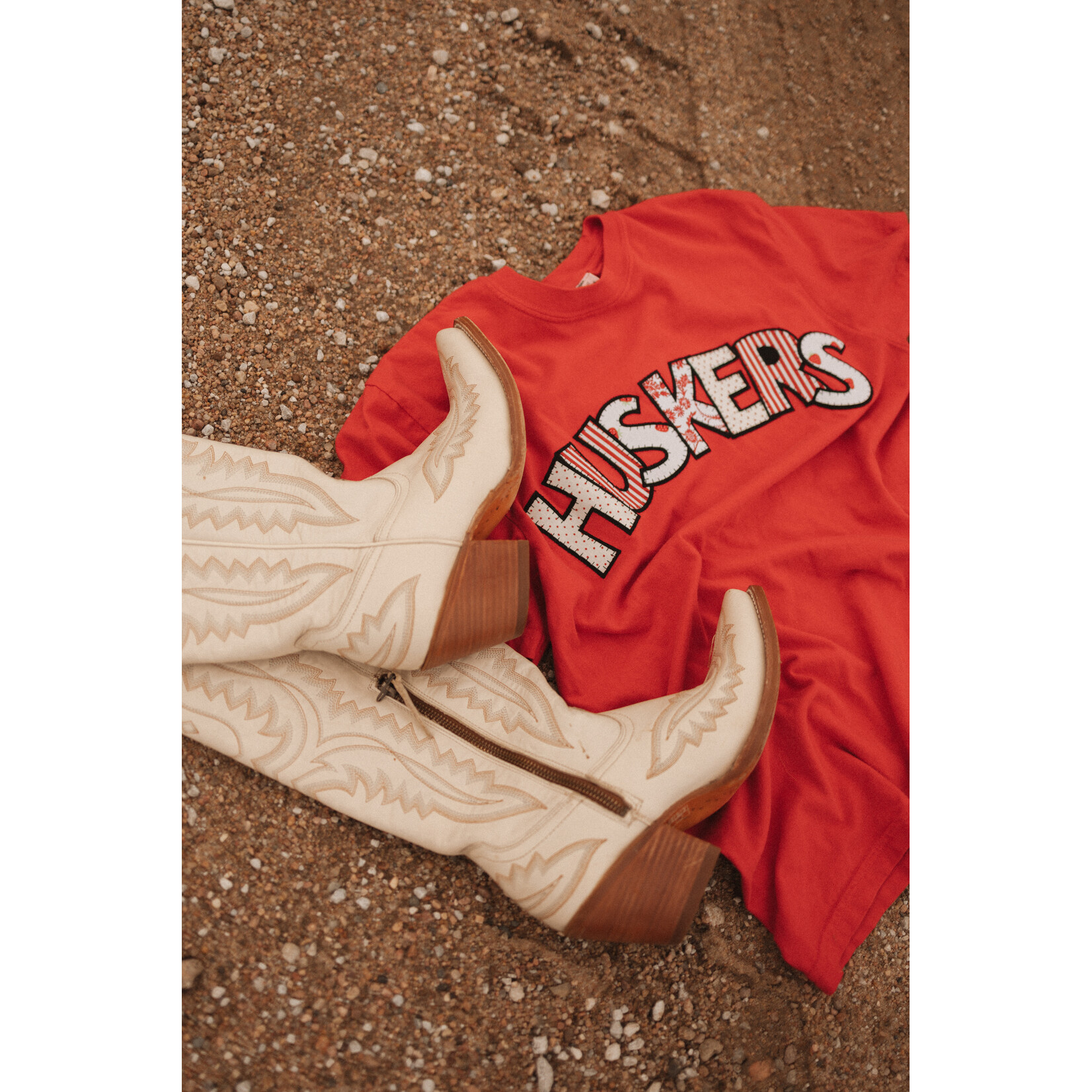 comfort colors Huskers Sewn Patchwork Backed Tee