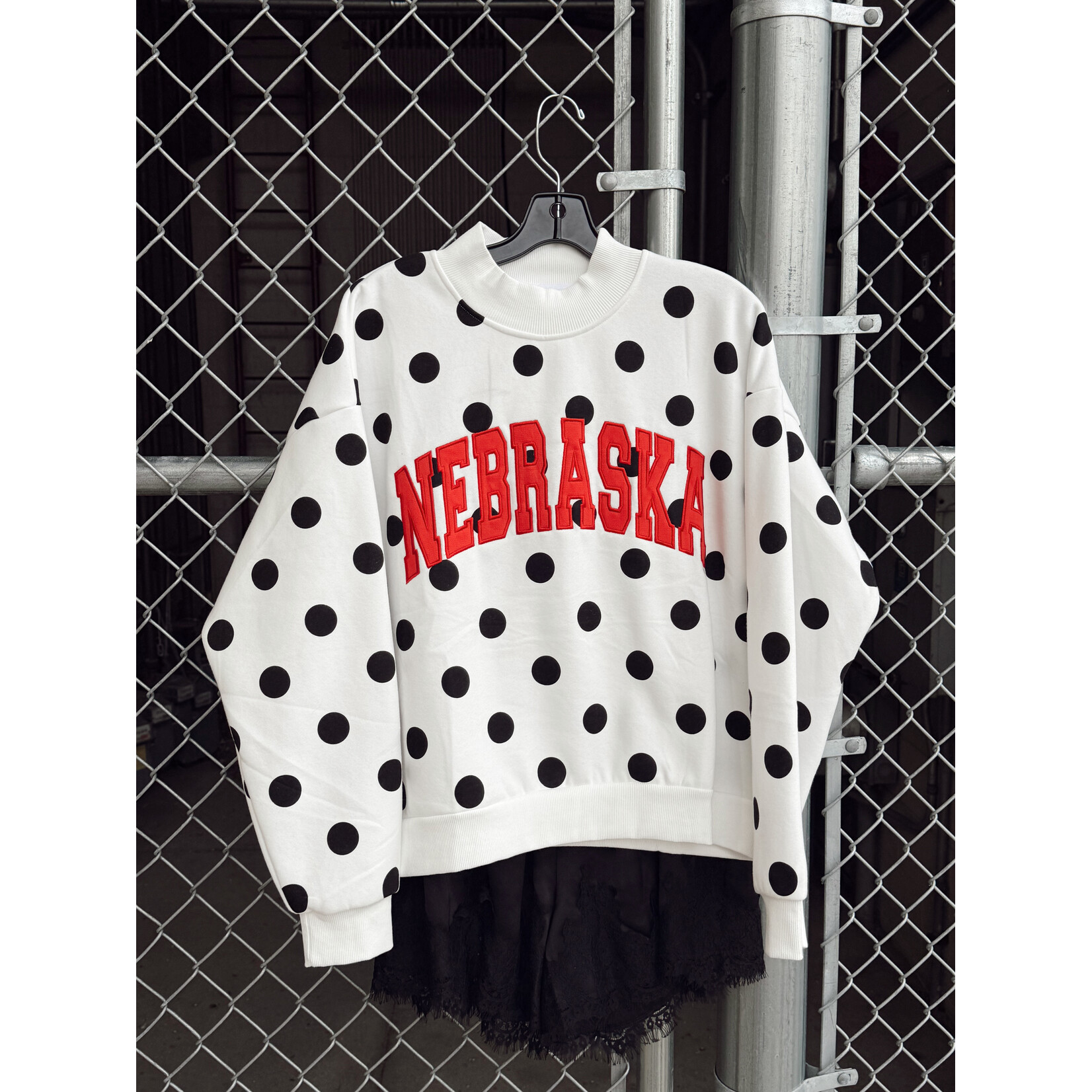 Nebraska Polka Dot Mockneck