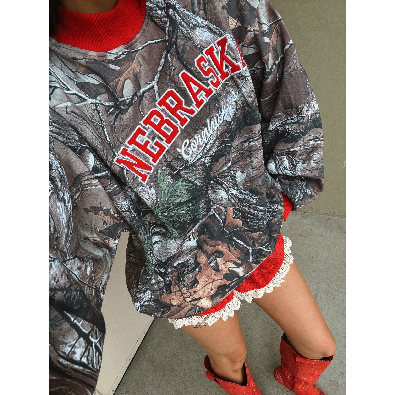 Nebraska Cornhuskers Camo Mockneck