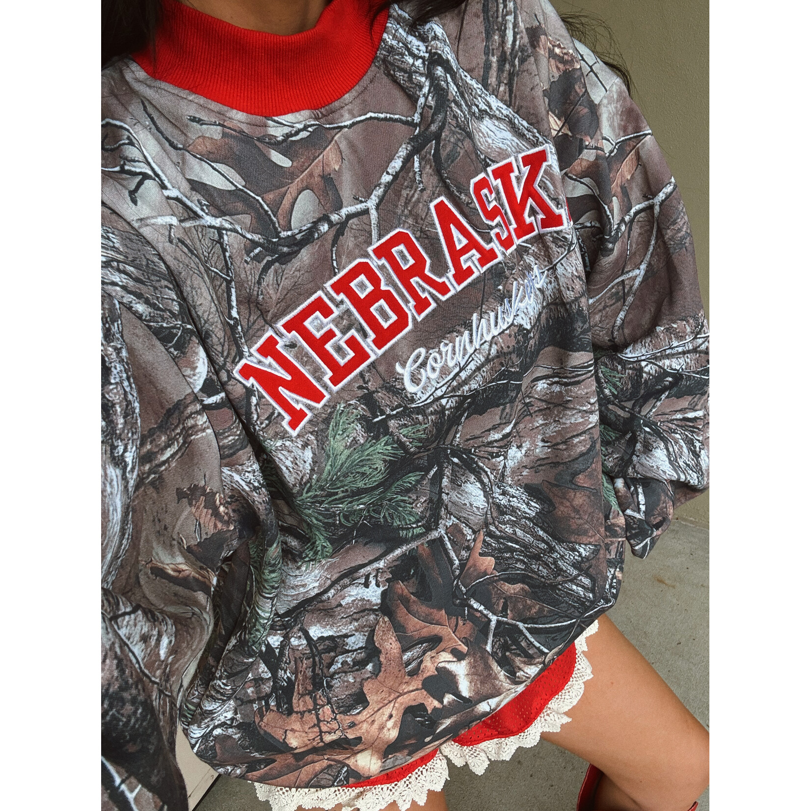 Nebraska Cornhuskers Camo Mockneck
