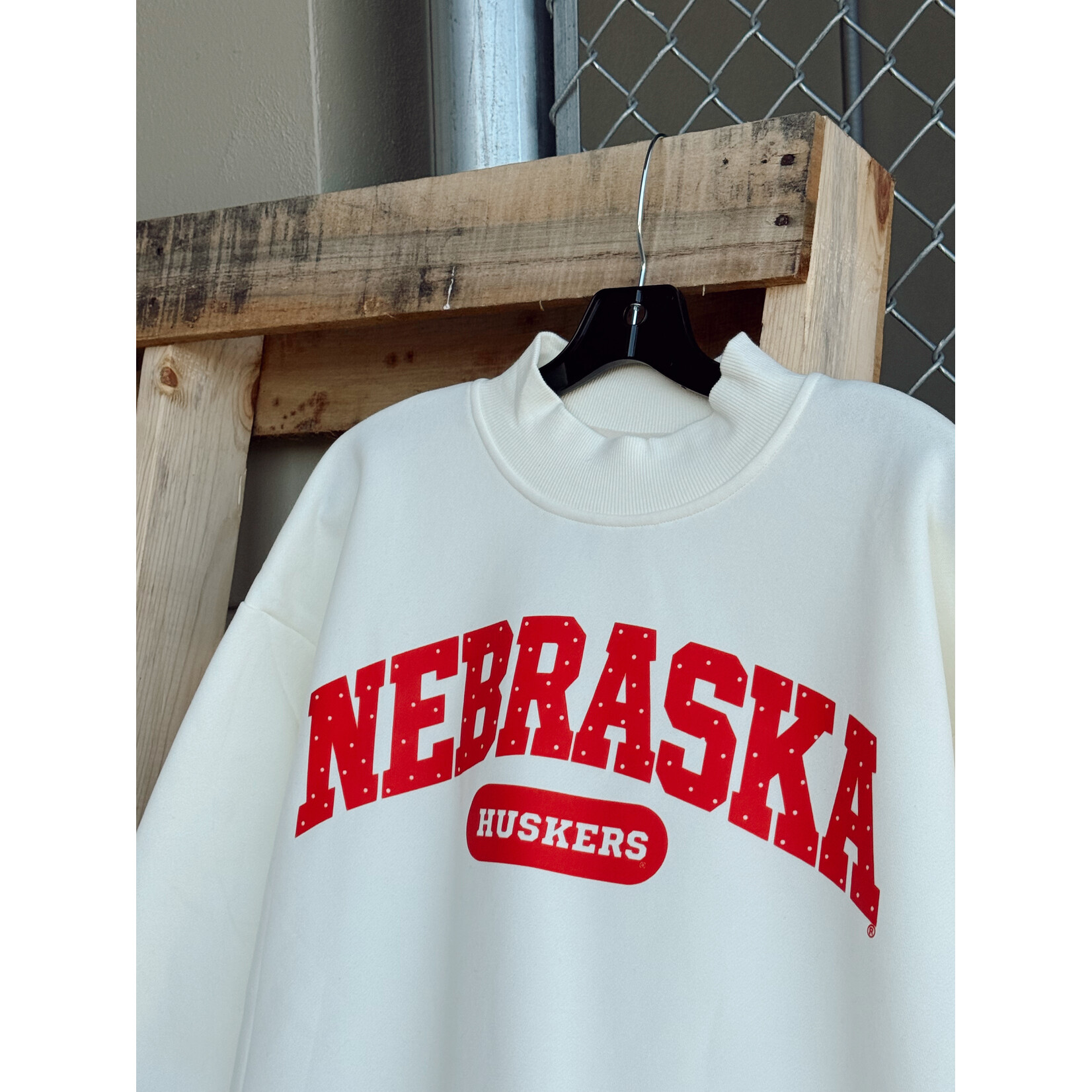 Nebraska Huskers Polka Dot Mockneck