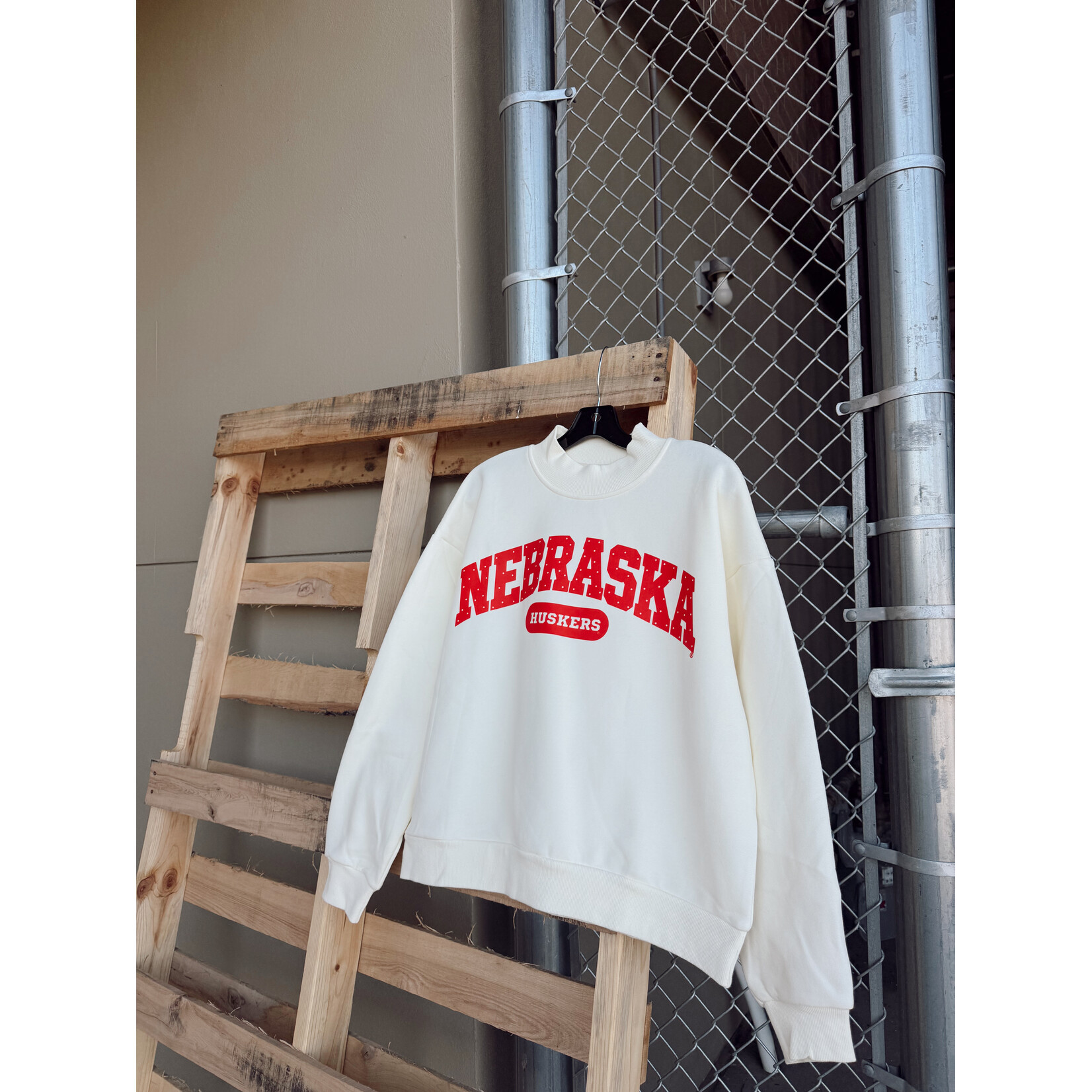 Nebraska Huskers Polka Dot Mockneck