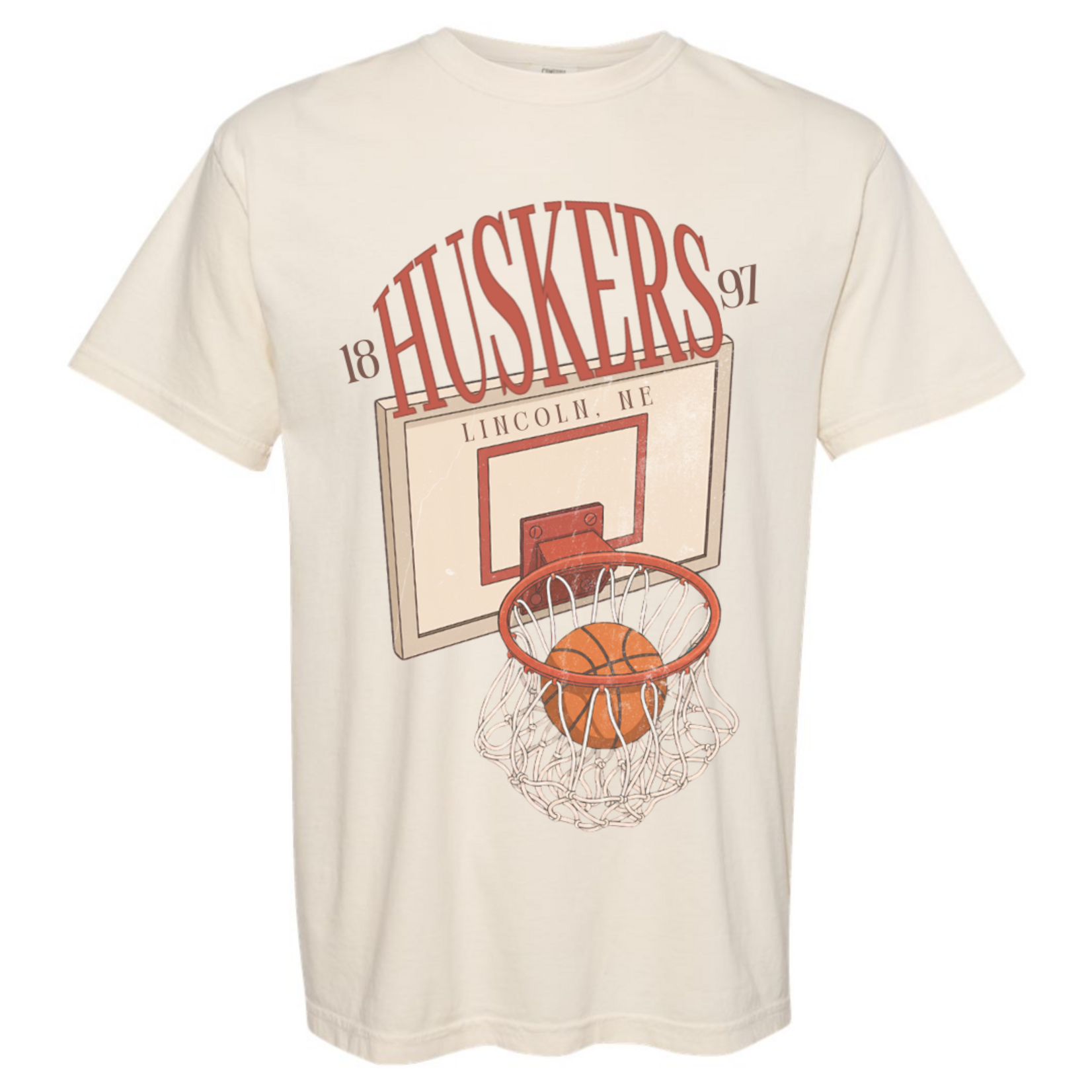 comfort colors Huskers 1897 Basketball Hoop Tee