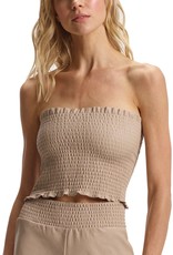 FAUX LEATHER SMOCKED TUBE TOP