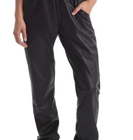 FAUX LEATHER SMOCKED JOGGER BLK