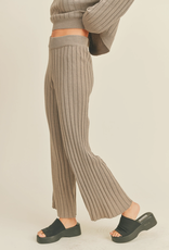 MIOU MUSE WIDE RIBBED KNIT PANTS MOCHA