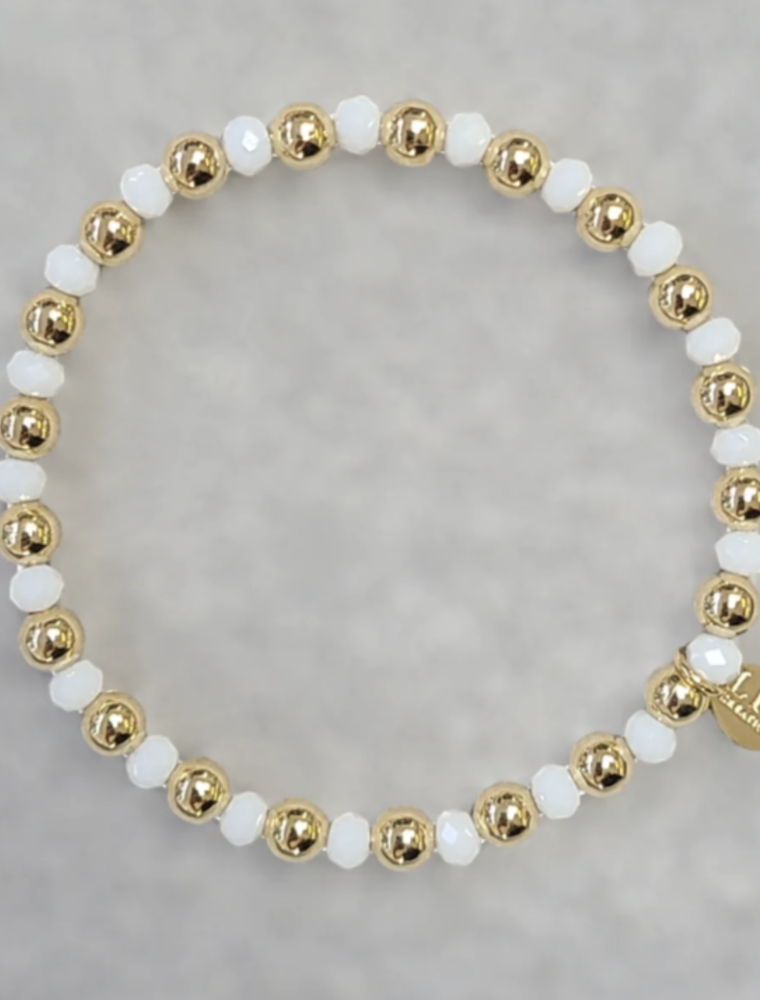 LPL CREATIONS Crystals and 18K Gold Plated Beads, Beaded Bracelet