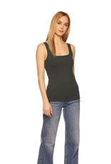 SUSANA MONACO RIB SCOOP TANK HUNTER GREEN