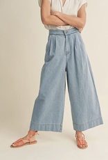 MIOU MUSE WIDE LEG WASHED DENIM CROP PANT