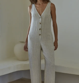 BY TOGETHER V NECK STRAIGHT LEG JUMPSUIT