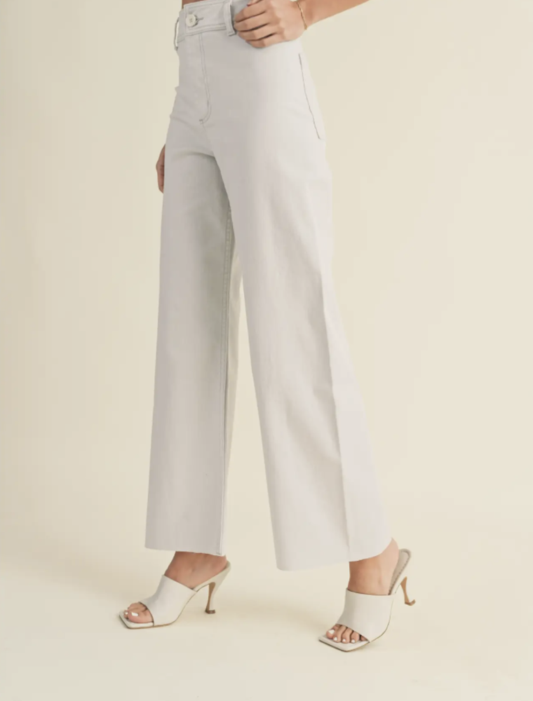 MIOU MUSE LIGHT METALLIC SILVER STRETCHED PANTS