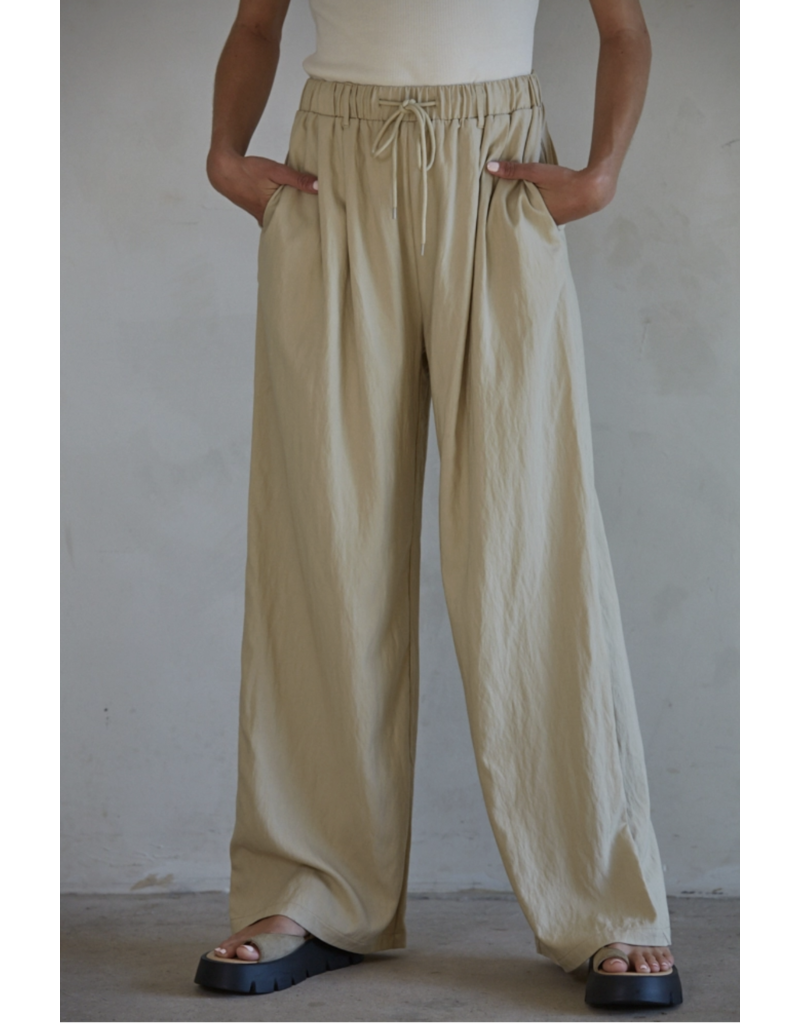 BY TOGETHER WAIST TIE STRAP WIDE LEG PANT