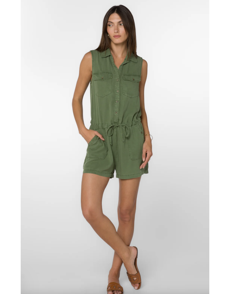 ESMA SLEEVELESS ROMPER ARTICHOKE