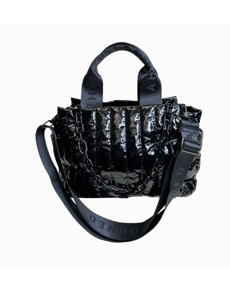 AH.DORNED ROSIE LIQUID QUILTED NYLON HANDBAG