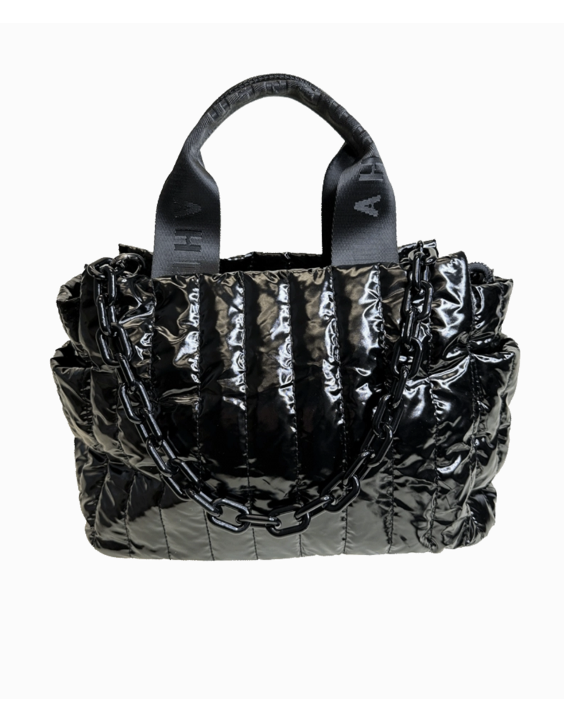 AH.DORNED ROSIE LIQUID QUILTED NYLON HANDBAG